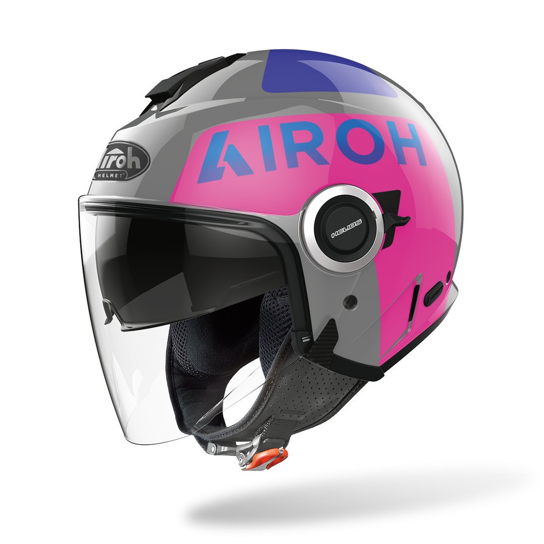 Airoh Helios Up jet helmet, grey/pink