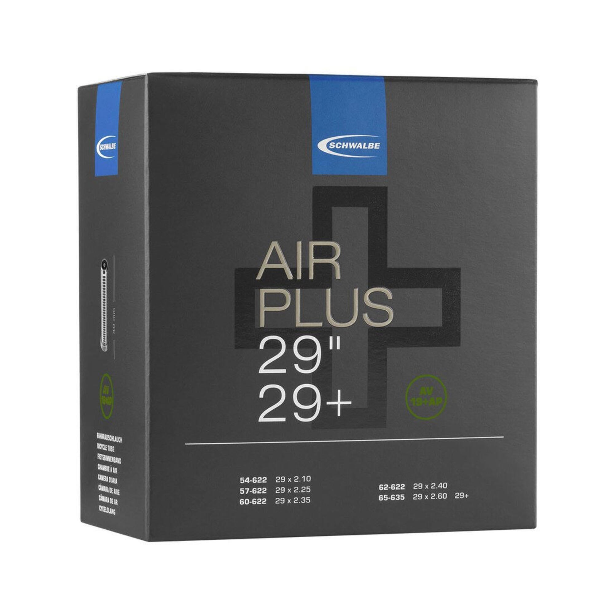 خرطوم Schwalbe Air Plus، 29 بوصة، أسود