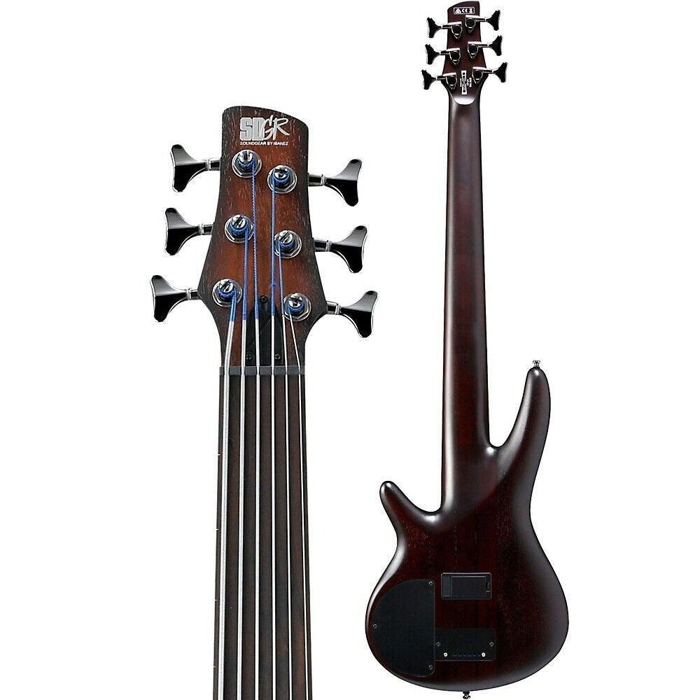 Bass guitar 6-string fretless Ibanez SRF706 SR Bass Workshop, Brown Burst Flat