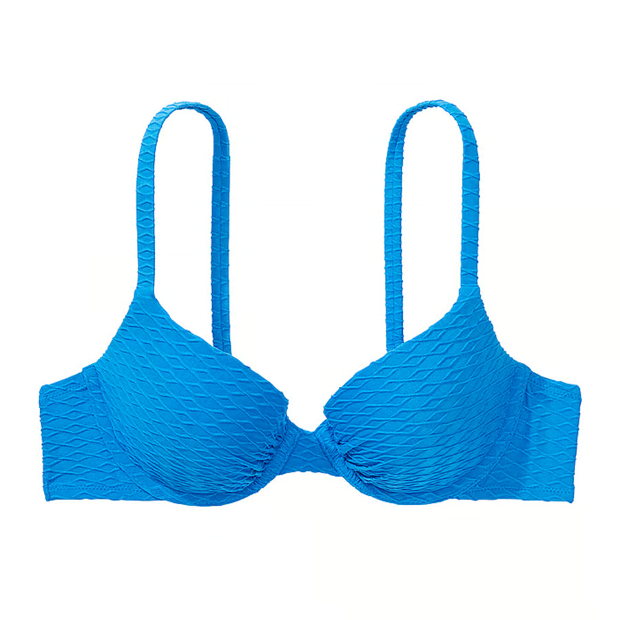 Victoria's Secret Swim Mix & Match Icon Push-Up Fishnet Bikini Top, blue