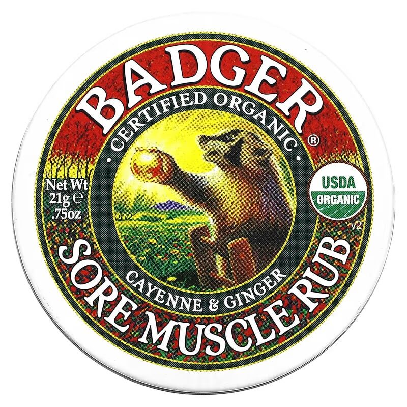 Badger Company Organic Muscle Sore Cream Cayenne Pepper & Ginger, 21g