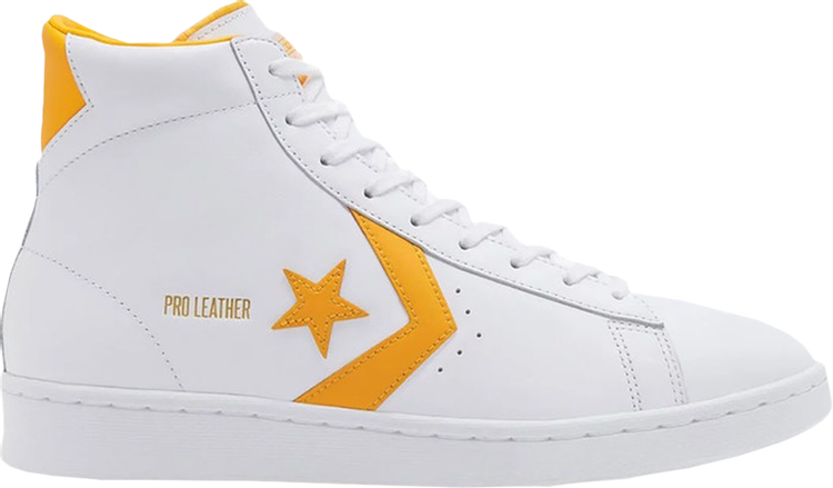 Converse Pro Leather High White Amarillo Sneakers, white