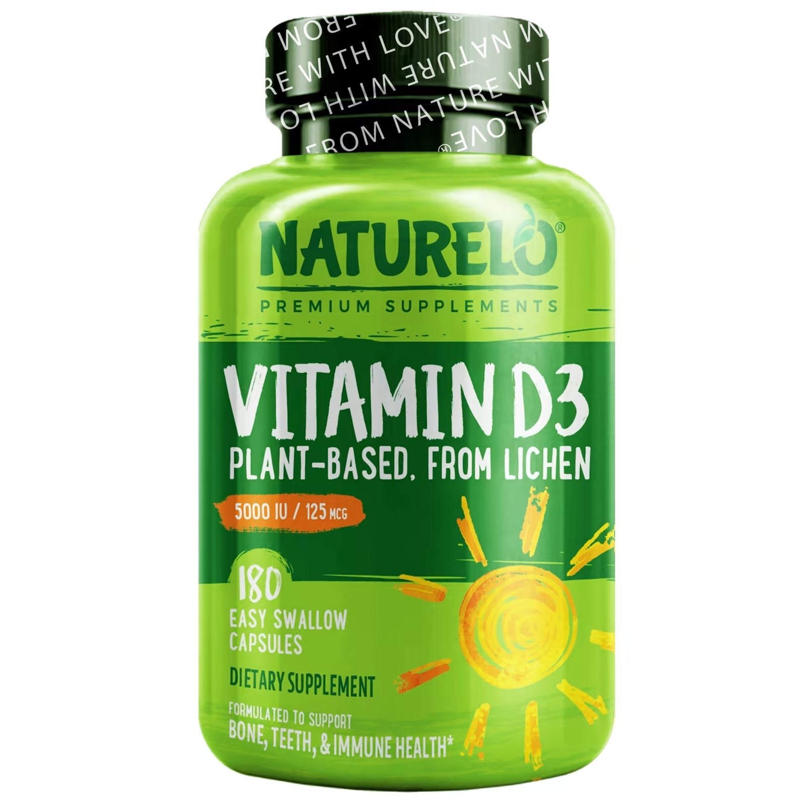 Vitamin D3 Plant Based NATURELO, 180 capsules