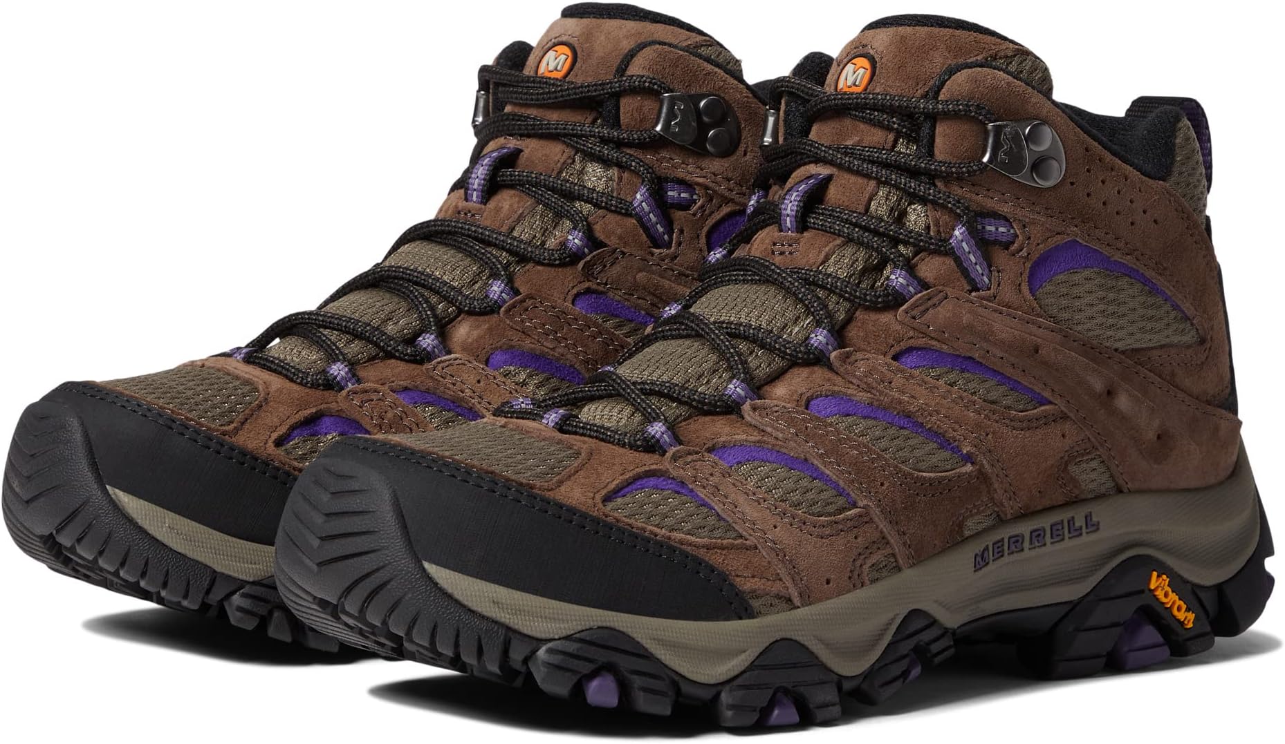 حذاء Moab 3 Mid Merrell للمشي لمسافات طويلة، بلون بني/أرجواني