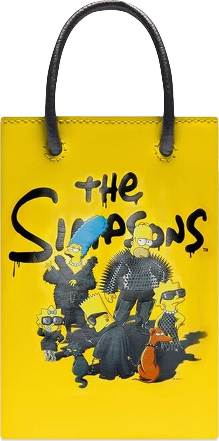 حقيبة تسوق صغيرة باللون الأصفر من Balenciaga x The Simpsons And 20th Television