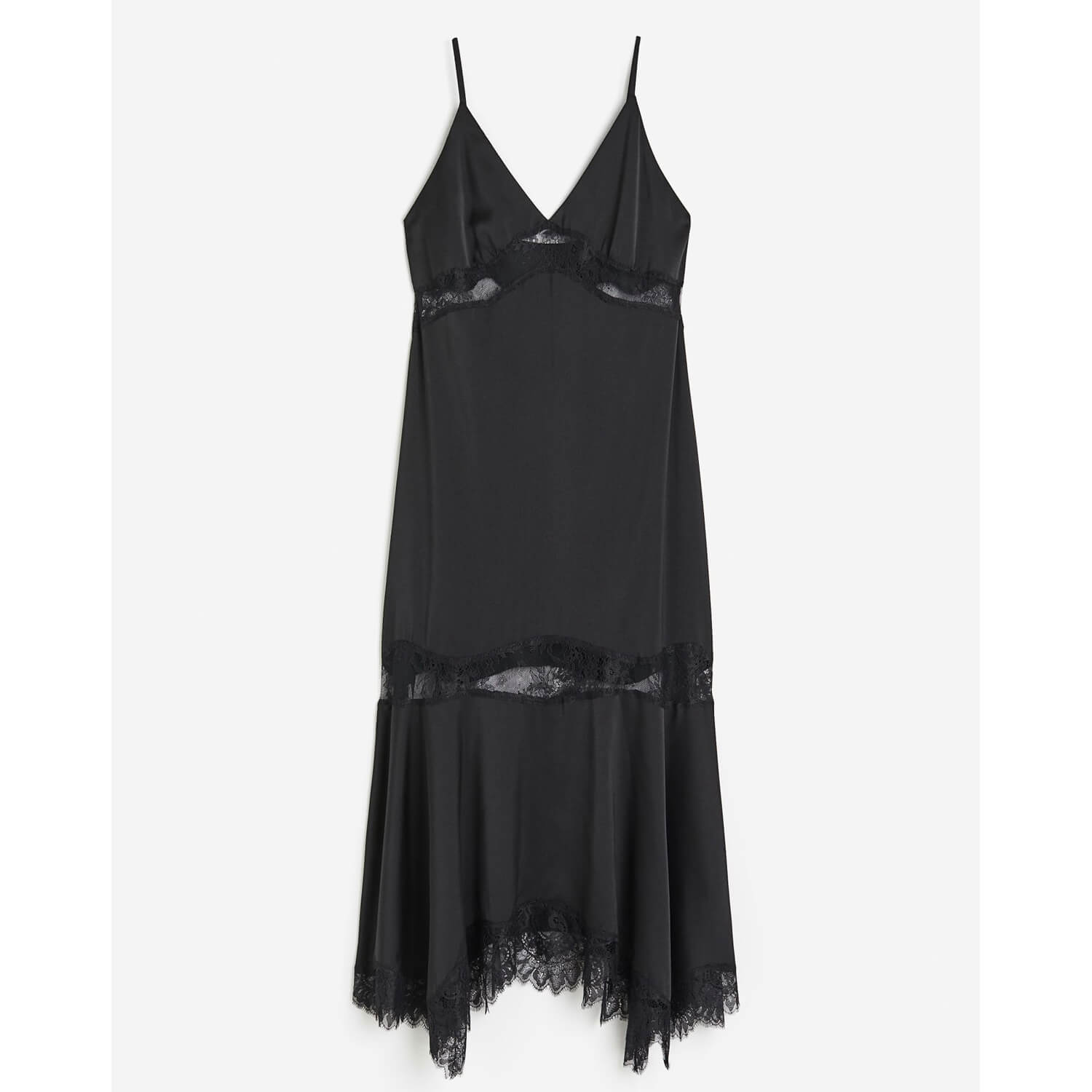 H&M Lace-detail Slip dress, black