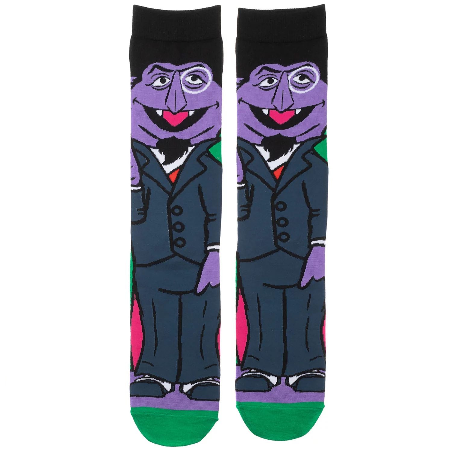 Men's Sesame Street Socks Count Von Count Crew Licensed Character