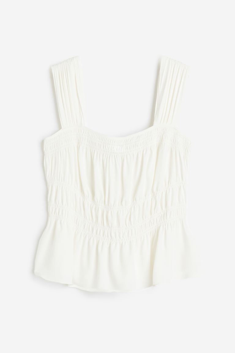 H&M gathered top, white