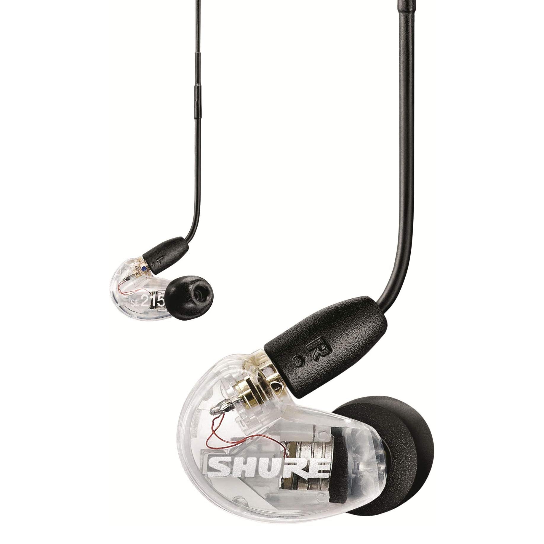 سماعات أذن Shure SE215 RMCE-UNI مع ميكروفون عن بعد، شفافة