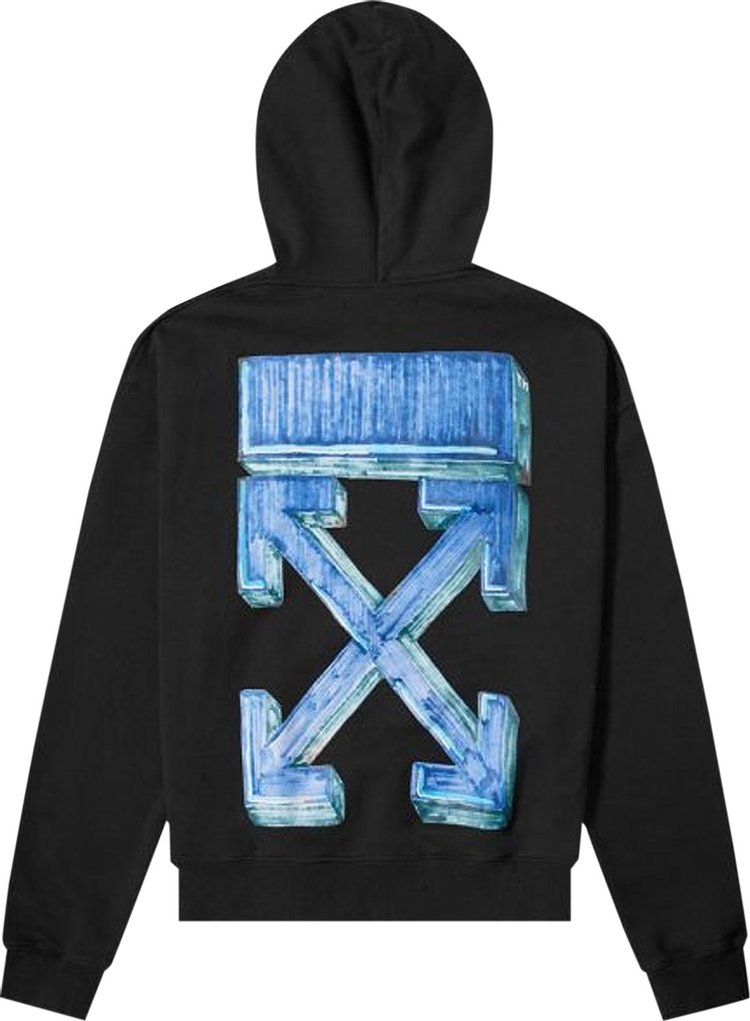 Off-White Marker Over Hoodie 'Black/Blue', black