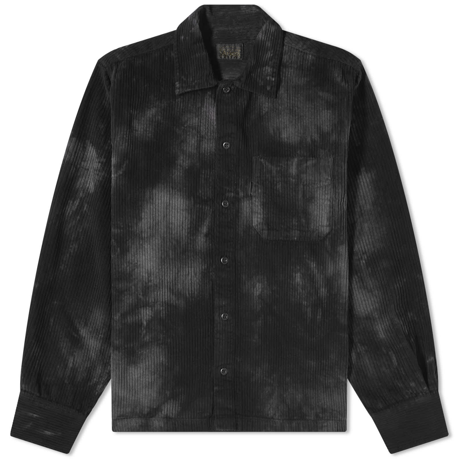 Aries Tie Dye Corduroy Overshirt, Grey&Black