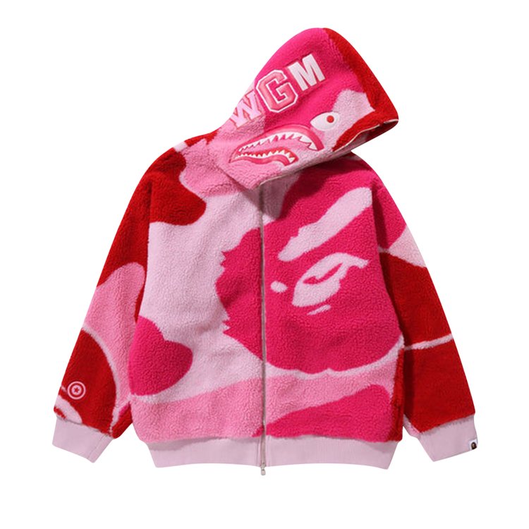 هودي BAPE Mega ABC Camo Shark Boa 'Pink' باللون الوردي