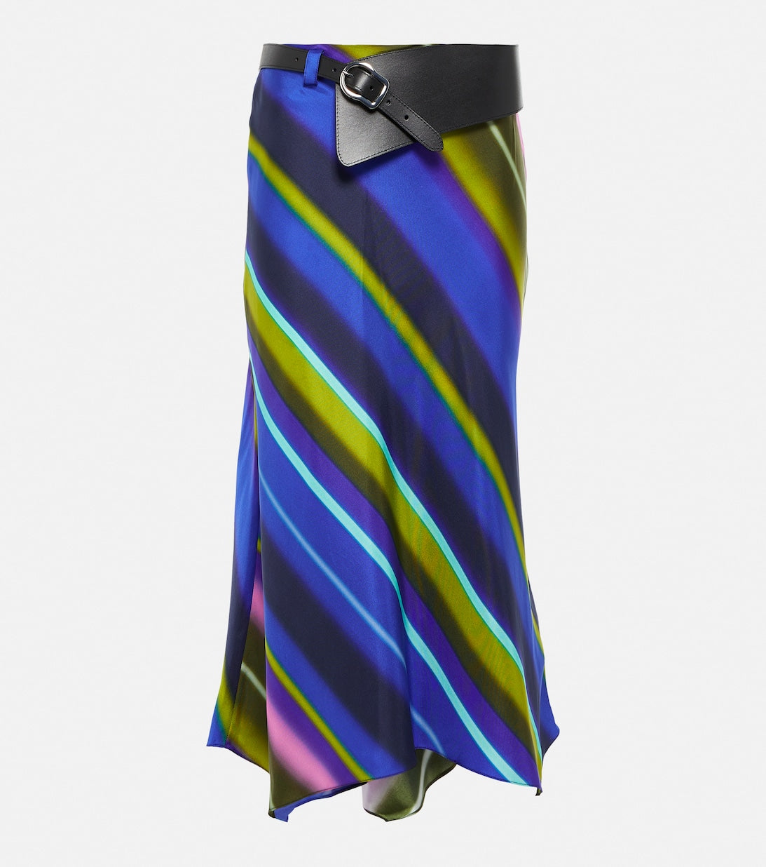 DOROTHEE SCHUMACHER striped silk twill midi skirt, multicolor