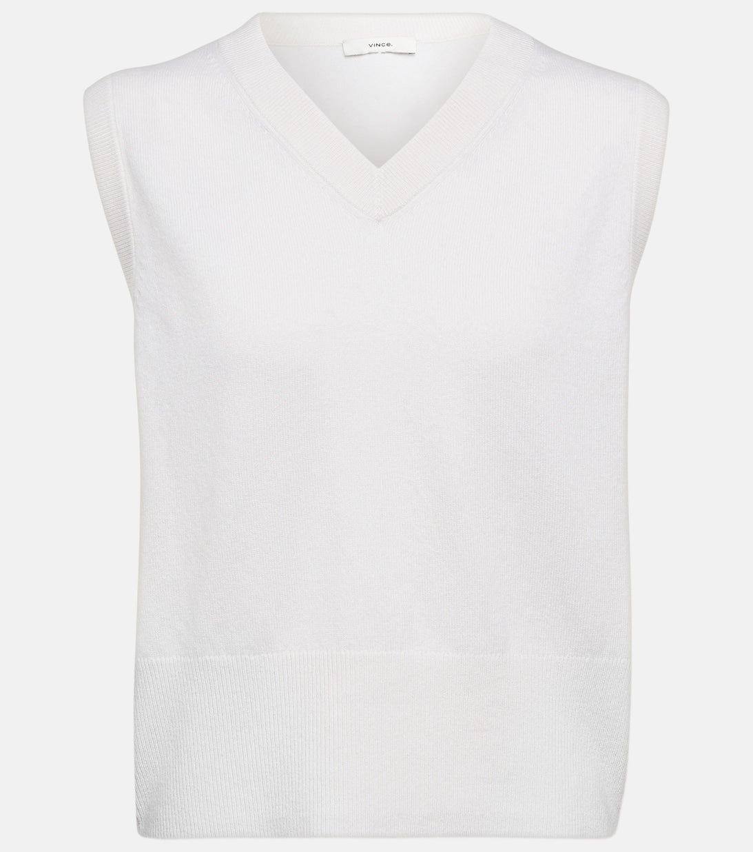 VINCE wool and cashmere blend vest, white