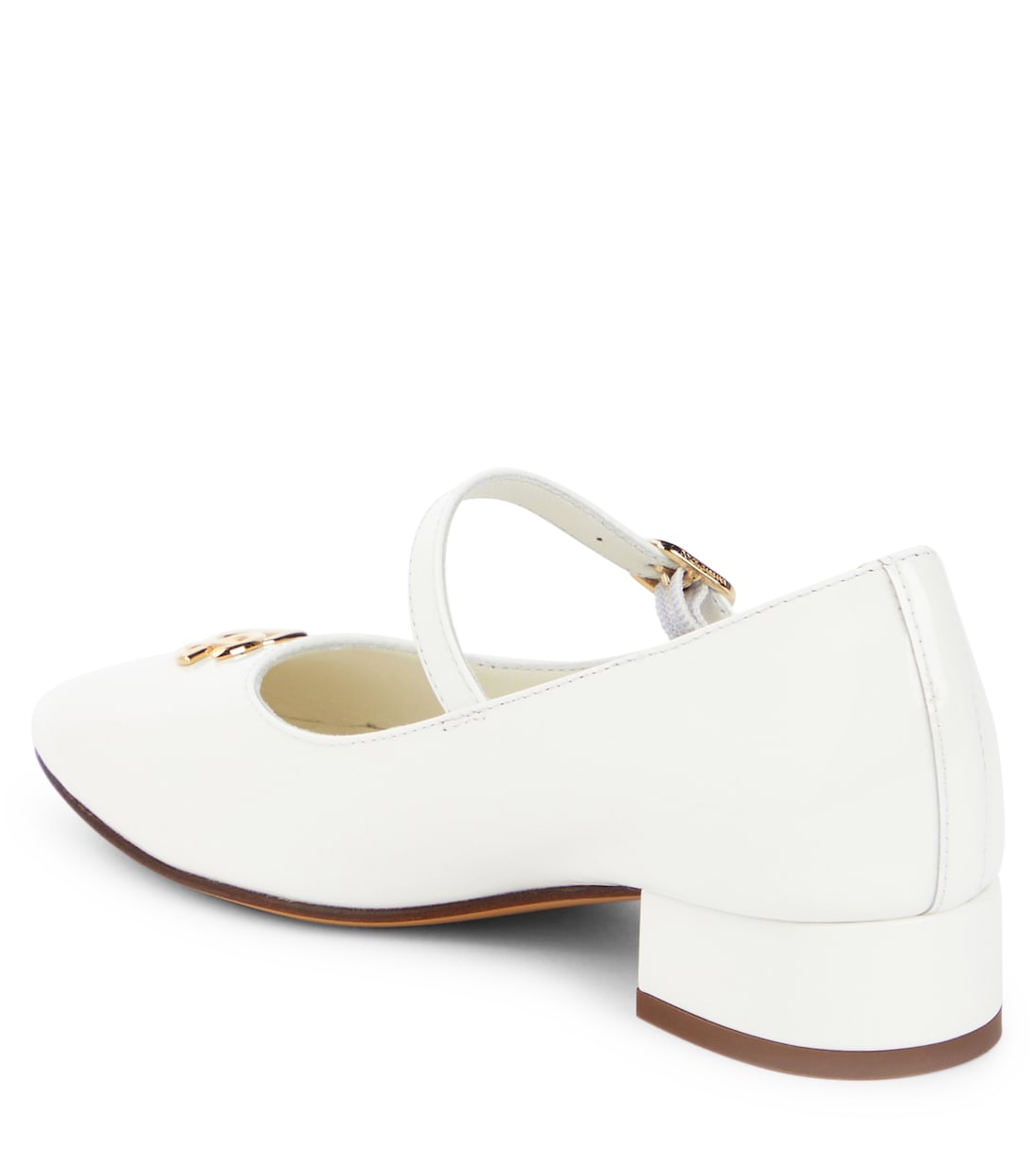 Patent Mary Jane shoes with Dolce&Gabbana logo, white