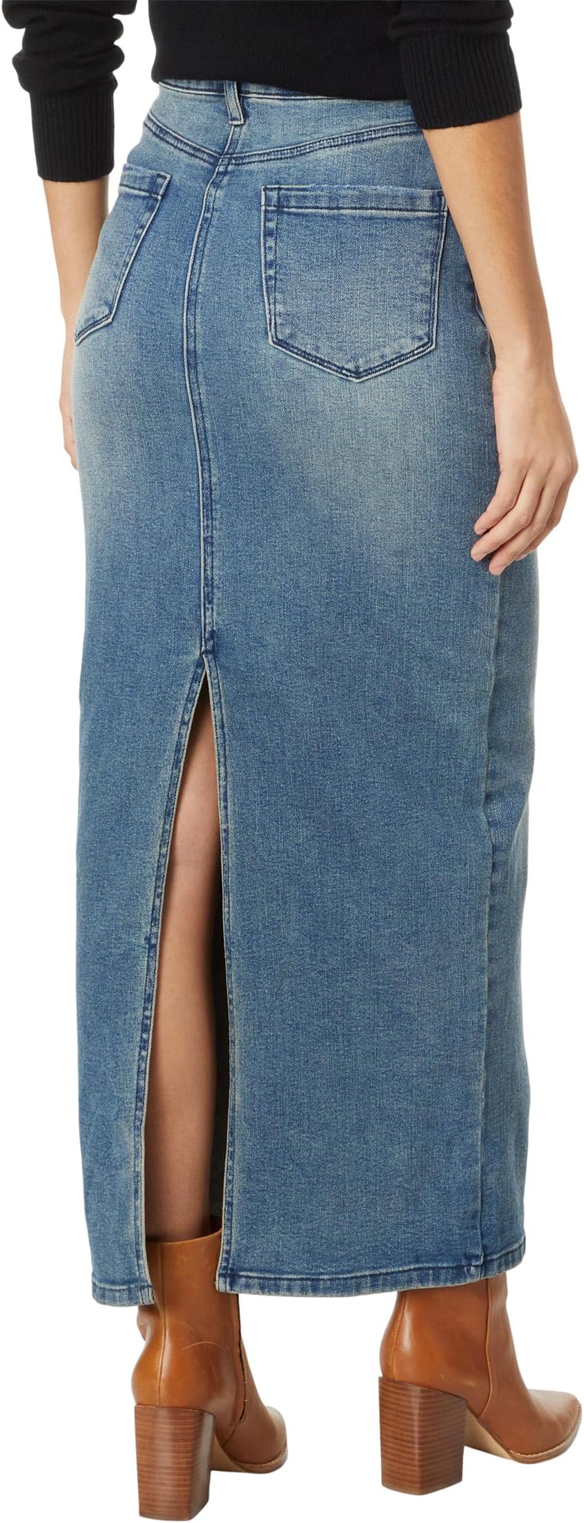 High Street Blank NYC Five Pocket Denim Tube Maxi Skirt in High Street