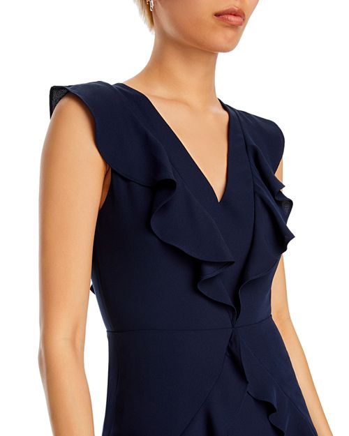 BCBGMAXAZRIA Ruffle Mini Dress, Blue