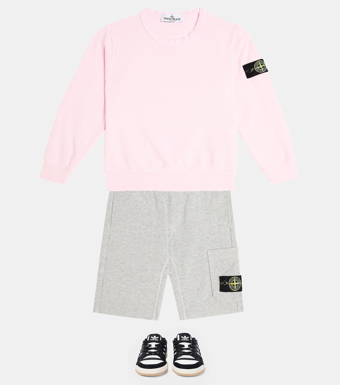 Stone Island Junior Cotton Jersey Shorts, Gray