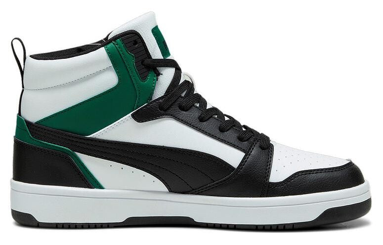 Rebound V6 Unisex High Top Skateboard Shoes Black/White/Green Puma