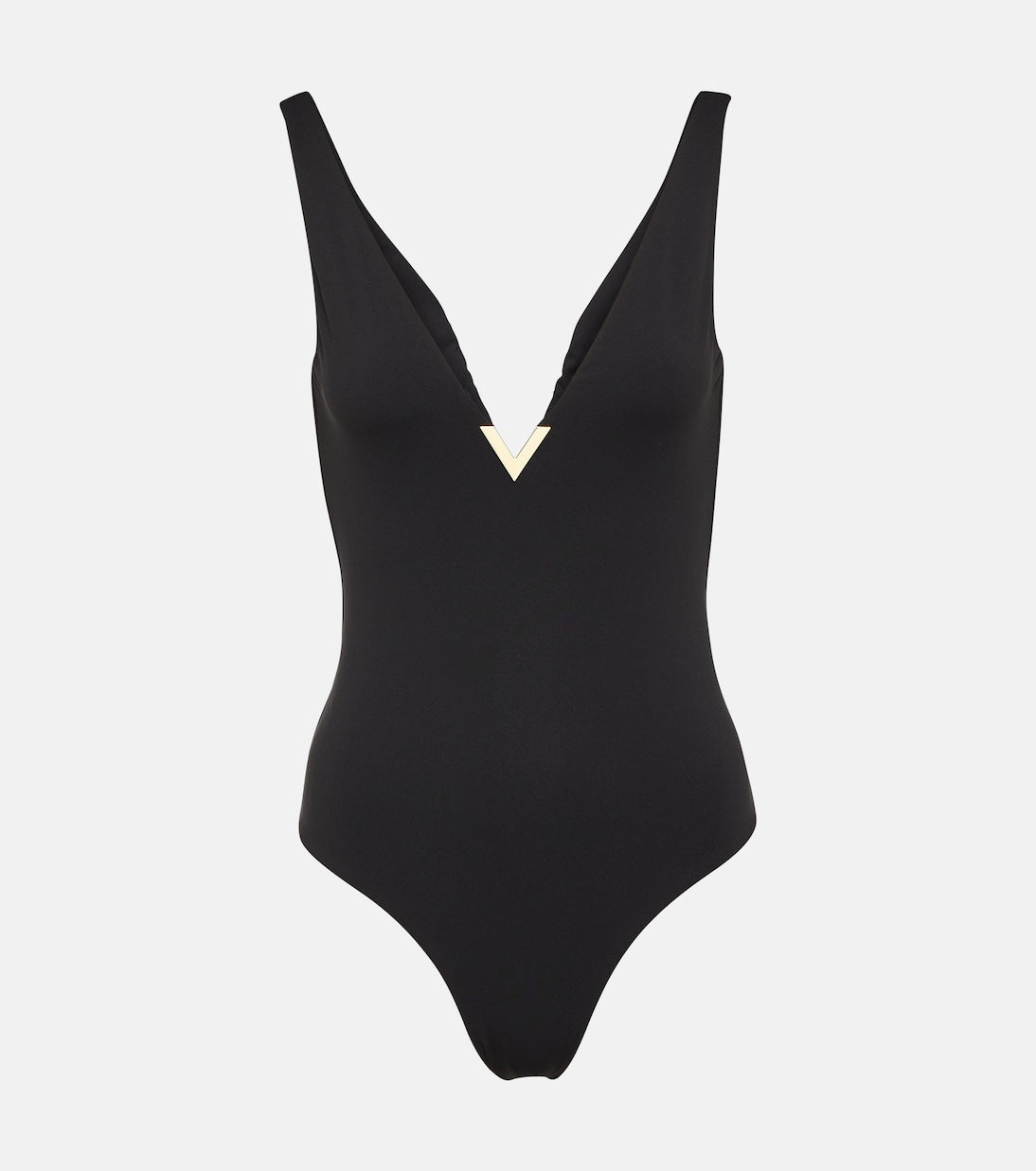 Valentino V-neck swimsuit, black