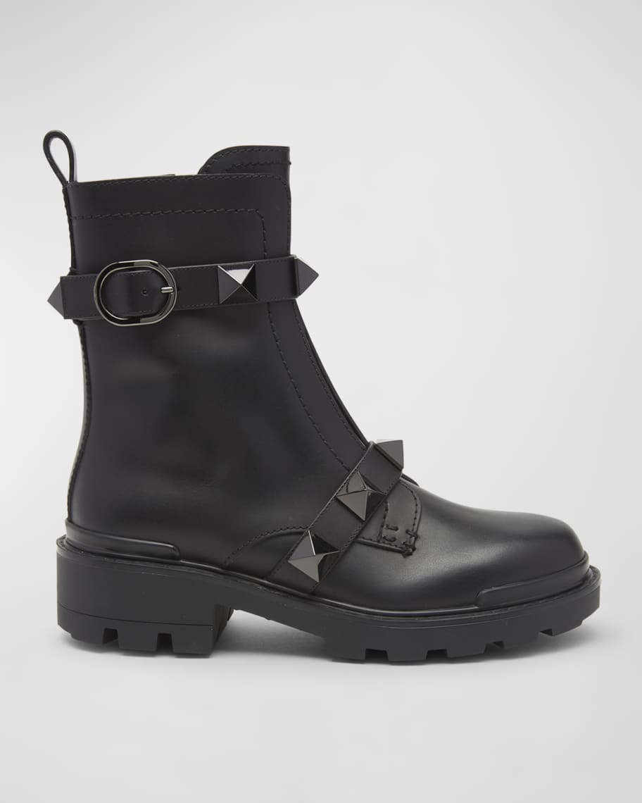 Valentino Garavani Roman Stud Zip Ankle Boots