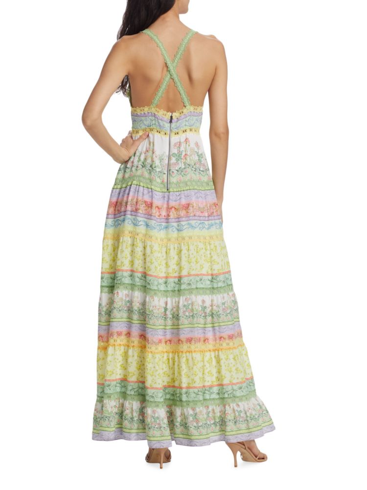 Alice + Olivia Floral Karolina Maxi Dress in Floral Fest Multi