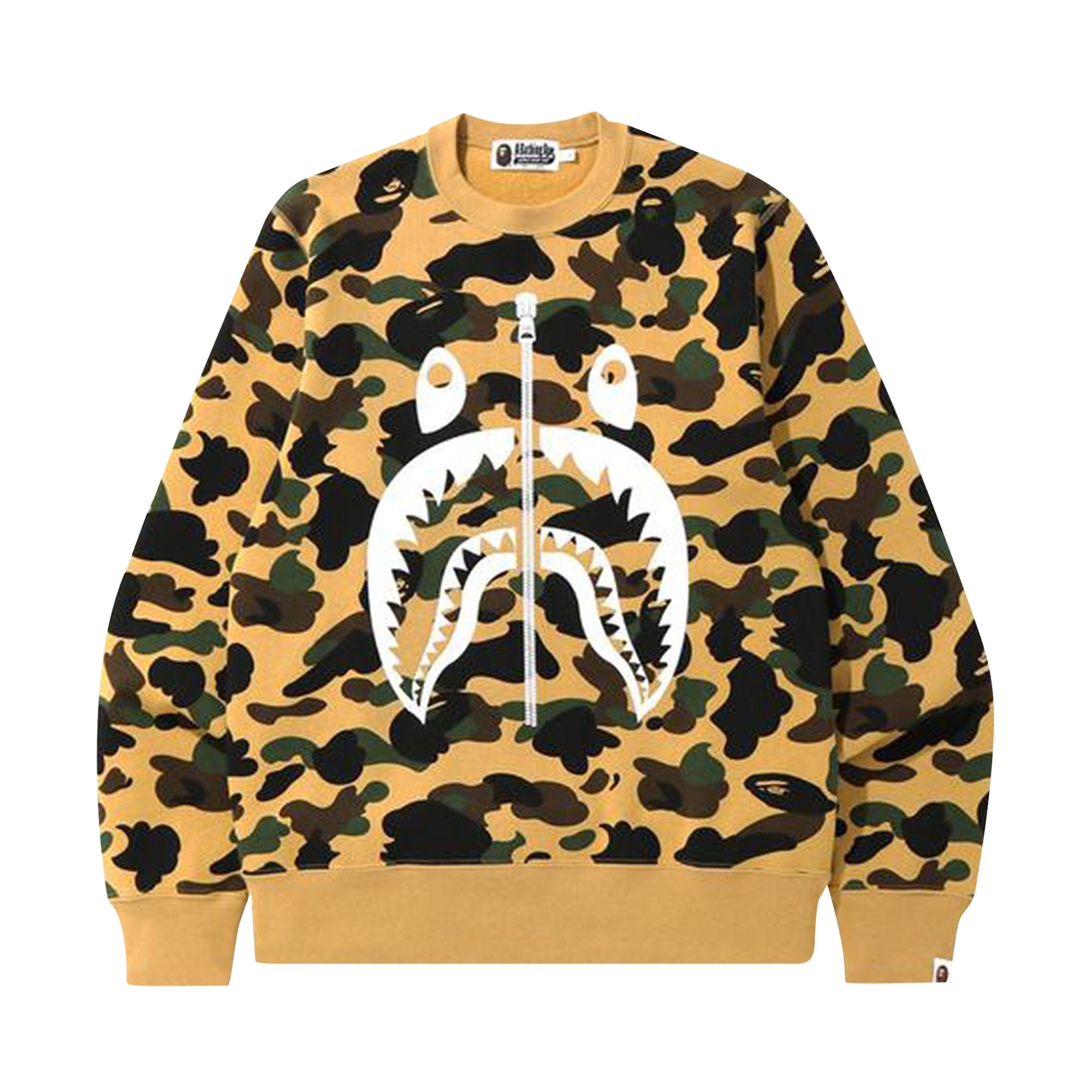 تي شيرت BAPE 1st Camo Shark Crewneck باللون الأصفر