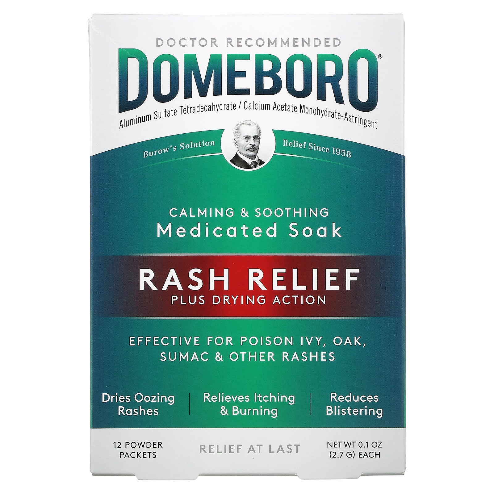 Domeboro Rash Remedy, 12 sachets of powder, 2.7 g each