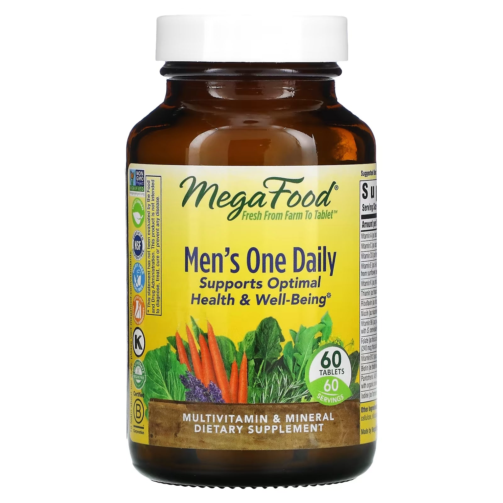 Vitamins for Men MegaFood Men's One Daily, 60 tablets