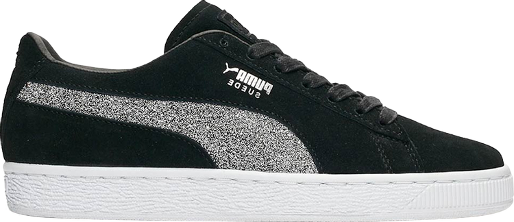 حذاء رياضي Puma Swarovski x Suede Classic Black Crystal باللون الفضي