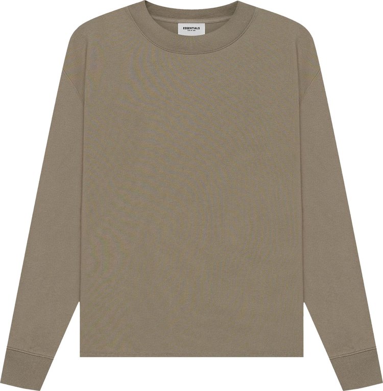 تي شيرت Fear of God Essentials بأكمام طويلة "Taupe"، بني فاتح