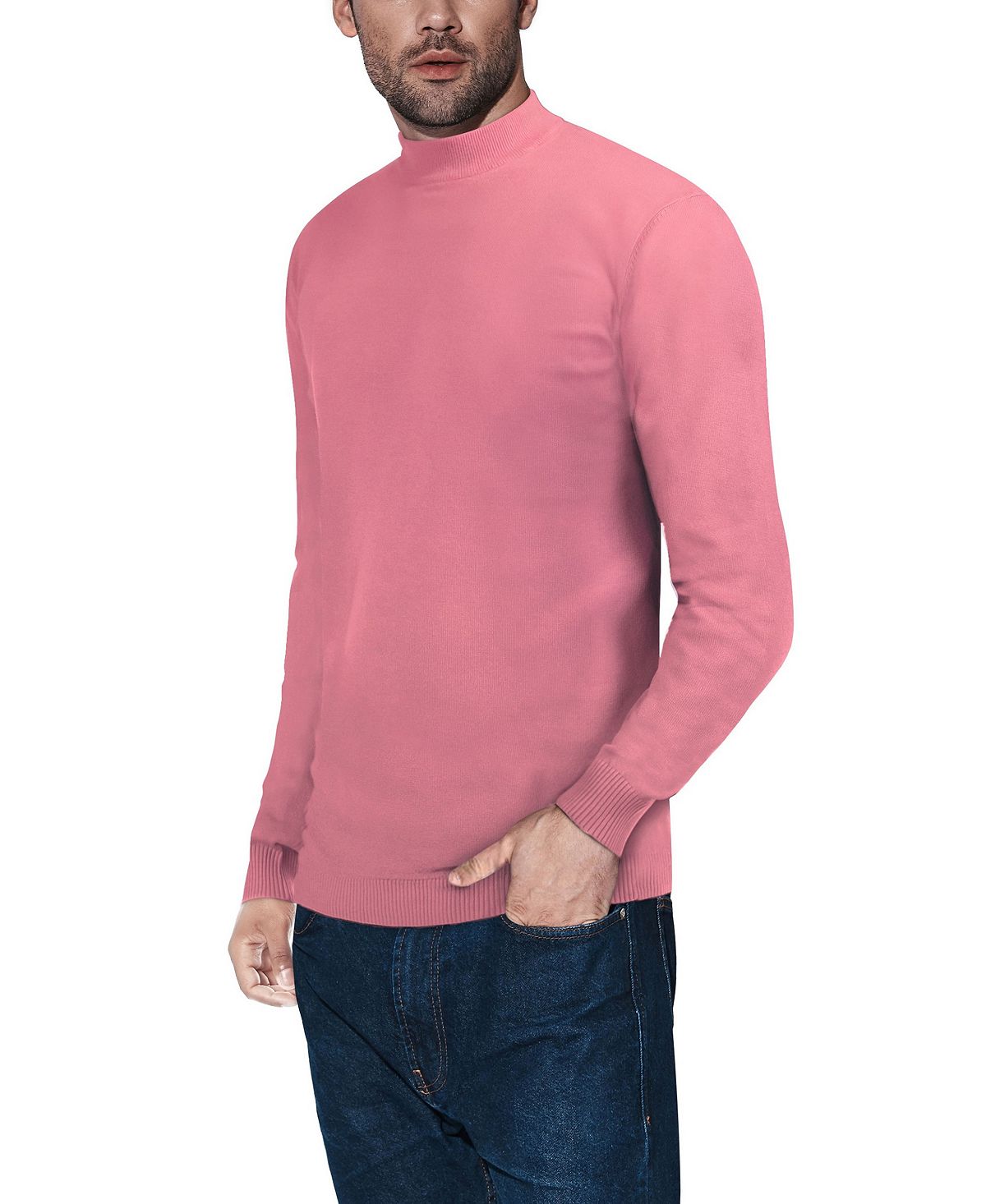 X-Ray Men's Basic Mid-Weight Stand-Neck Pullover, Purple