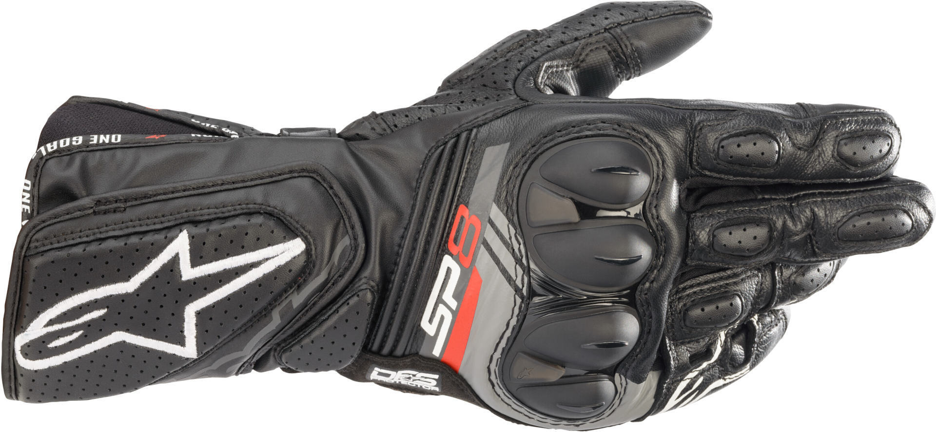 قفازات الدراجات النارية Alpinestars SP-8 V3، باللونين الأسود والأبيض