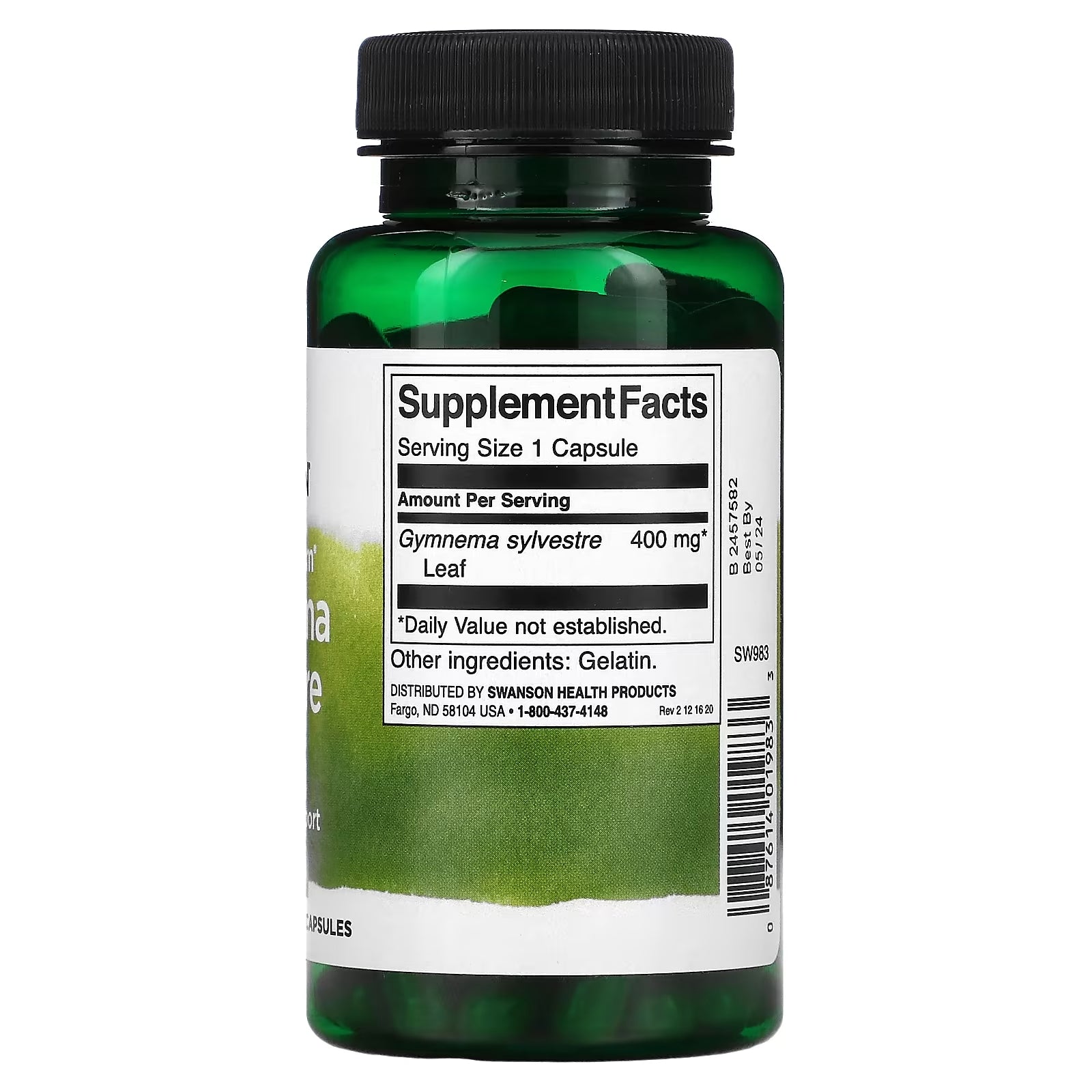 Swanson Gymnema Sylvestre Leaf full spectrum 400 mg, 100 capsules