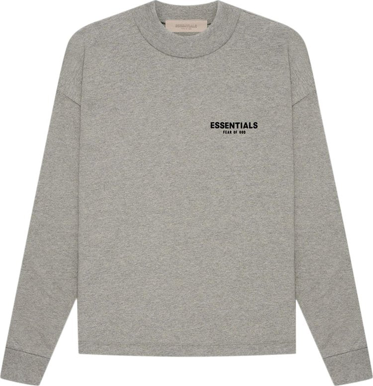 Fear of God Essentials Long-Sleeve Tee 'Dark Oatmeal', gray