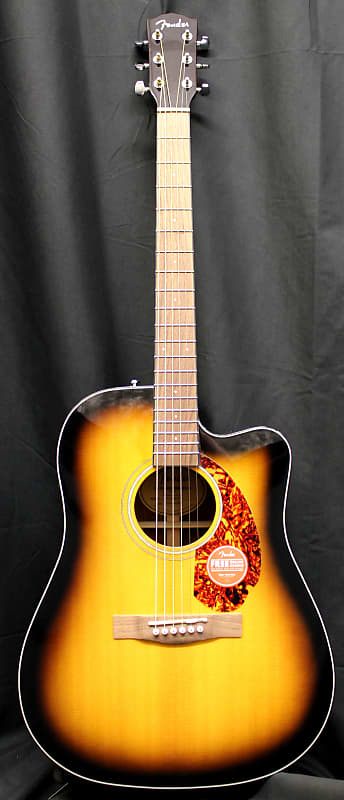 جيتار كهربائي صوتي من Fender CD140SCE Dreadnought Sunburst مع حقيبة