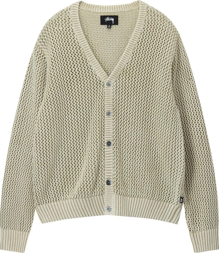 Stussy Loose Gauge Cardigan 'Natural', cream