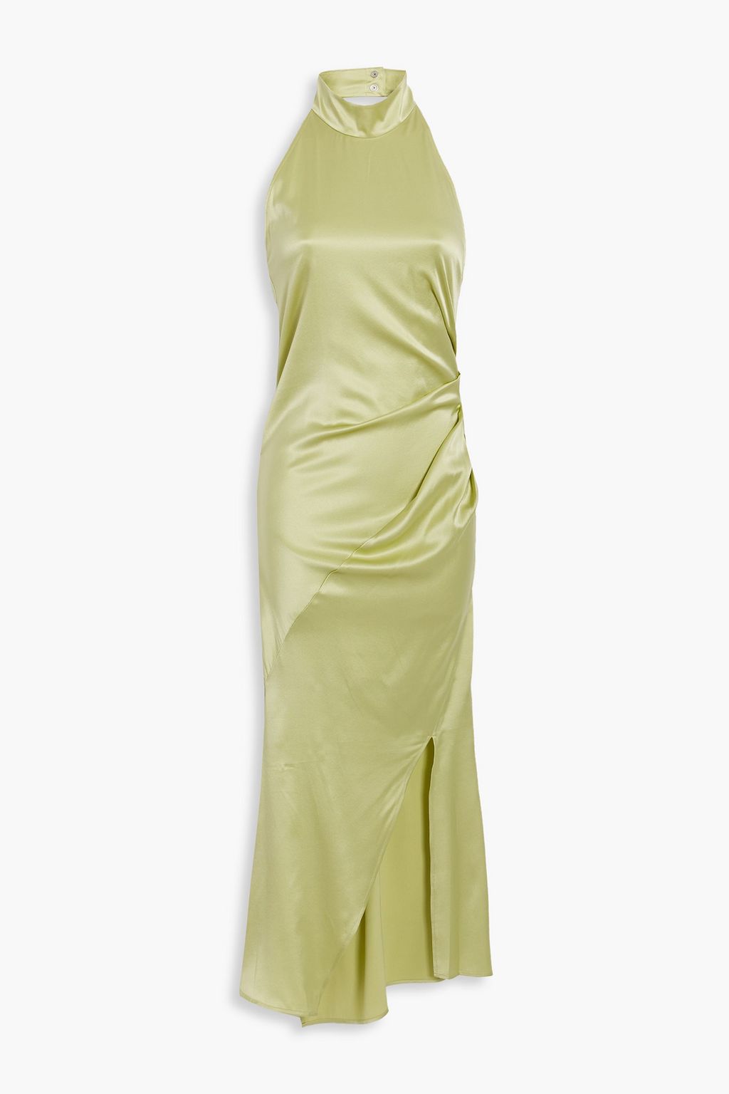 Silk satin draped midi dress with halter neckline HELMUT LANG, green