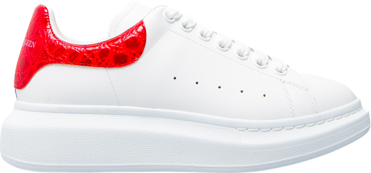 Sneakers Alexander McQueen Oversized Sneaker Red Crocodile, white