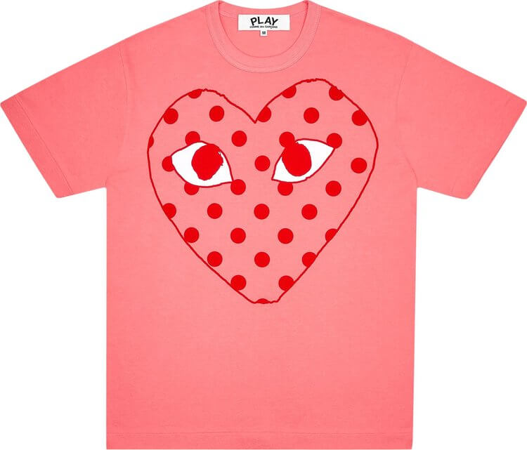 Comme des Garçons PLAY Pastelle Polka Dot Logo 'Pink' T-shirt, pink