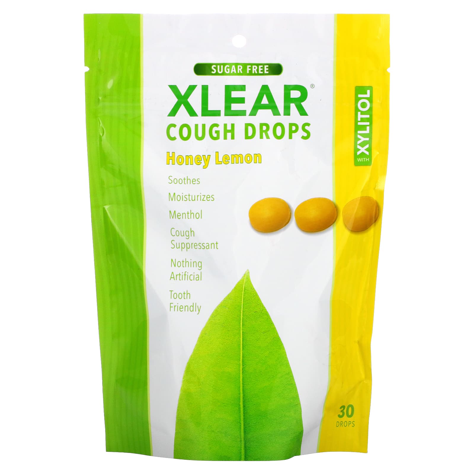 Xlear cough drops with xylitol, honey and lemon, 30 drops