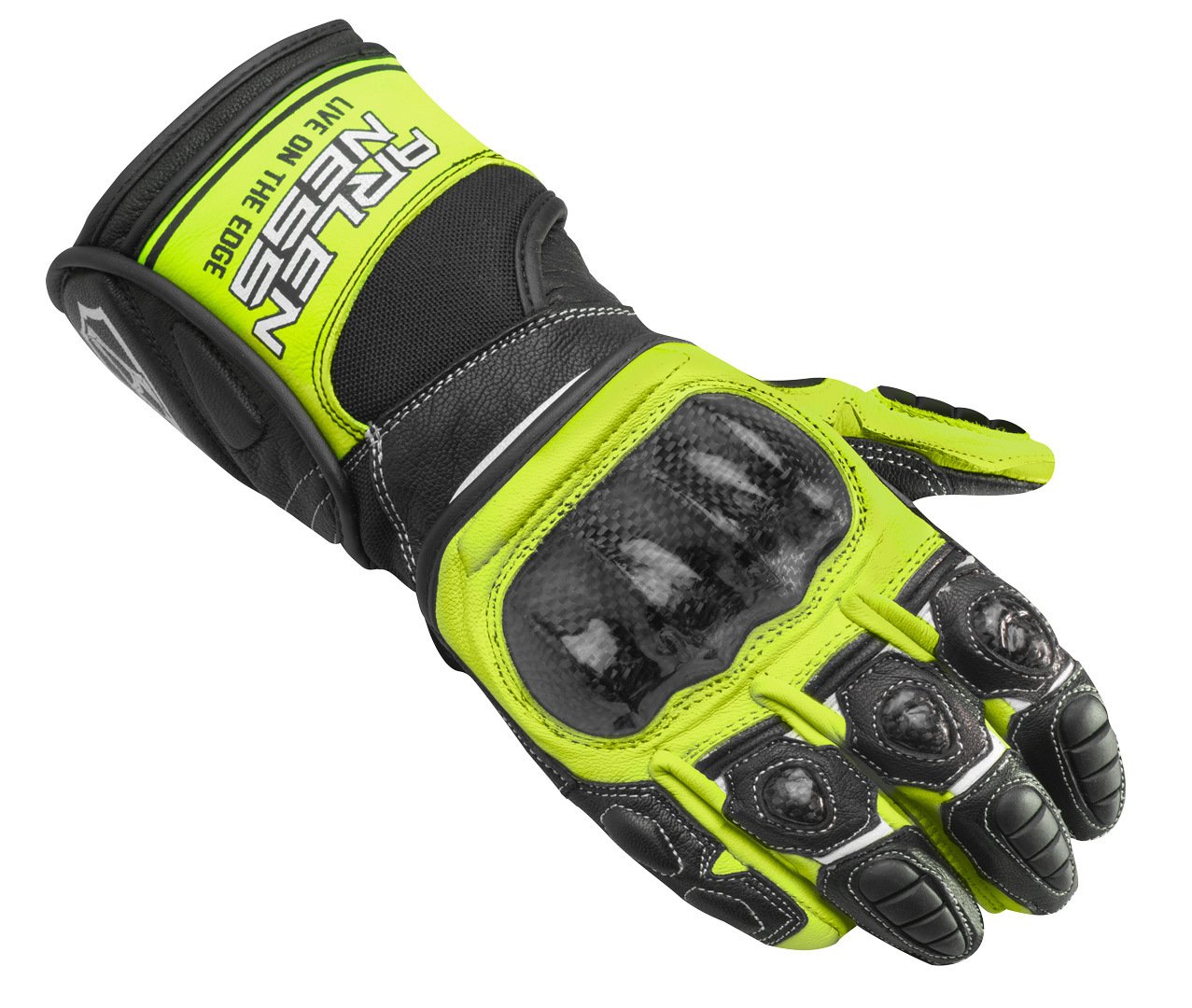 Arlen Ness Mugello Motorcycle Gloves, Black/Yellow