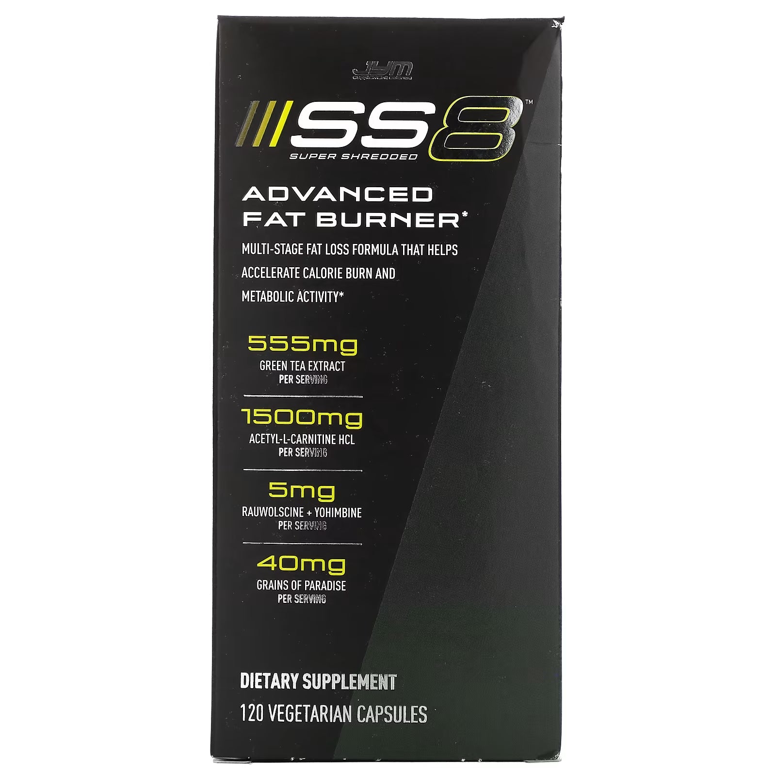 JYM Supplement Science SS8 Advanced Fat Burner، 120 كبسولة نباتية