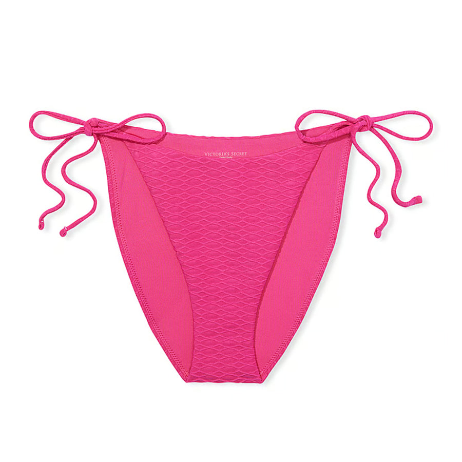 Victoria's Secret Swim Mix & Match Side-Tie Cheeky Fishnet Bikini Bottom, Pink