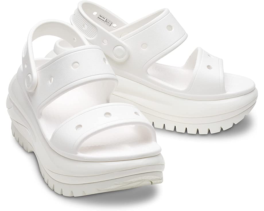 Classic Mega Crush Sandal Crocs heels, white