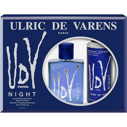 Men's gift set of 2 items “Night”: eau de toilette spray 100 ml + perfumed deodorant spray 200 ml , Ulric De Varens