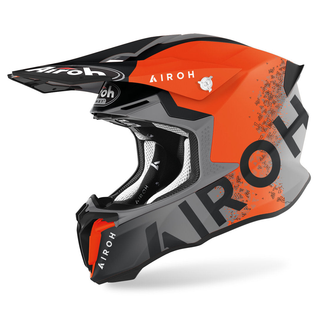 Airoh Twist 2.0 Bit Motocross Helmet, Grey/Orange