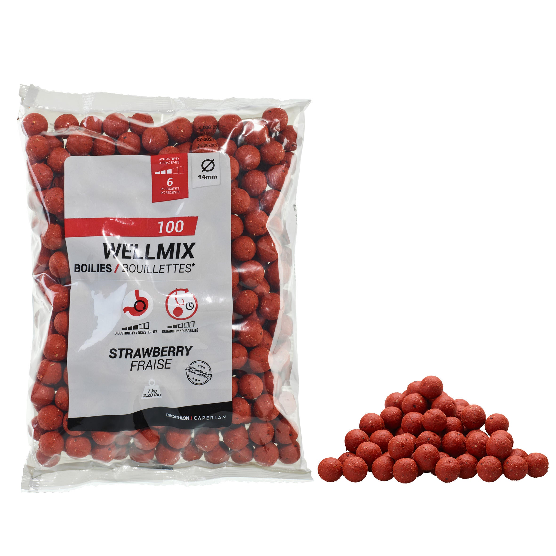 Boilies Wellmix Strawberry 14 mm 1 kg CAPERLAN