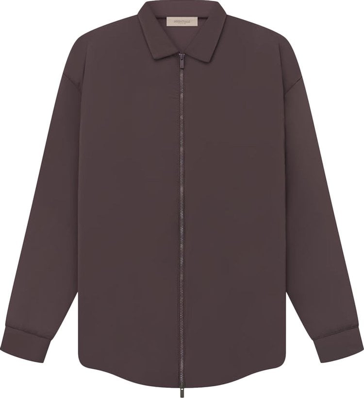 Fear of God Essentials Filled Nylon Shirt Jacket 'Plum', Brown