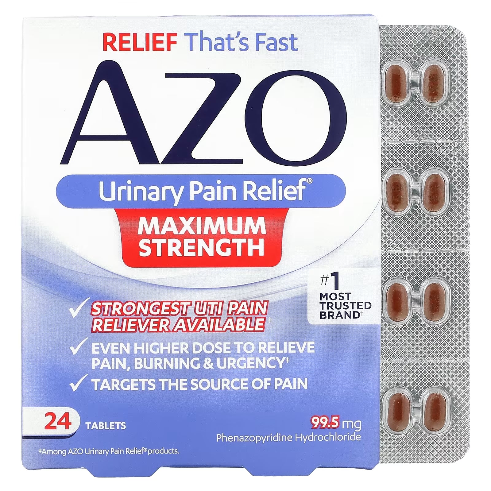 Urinary Pain Relief Azo, 24 tablets